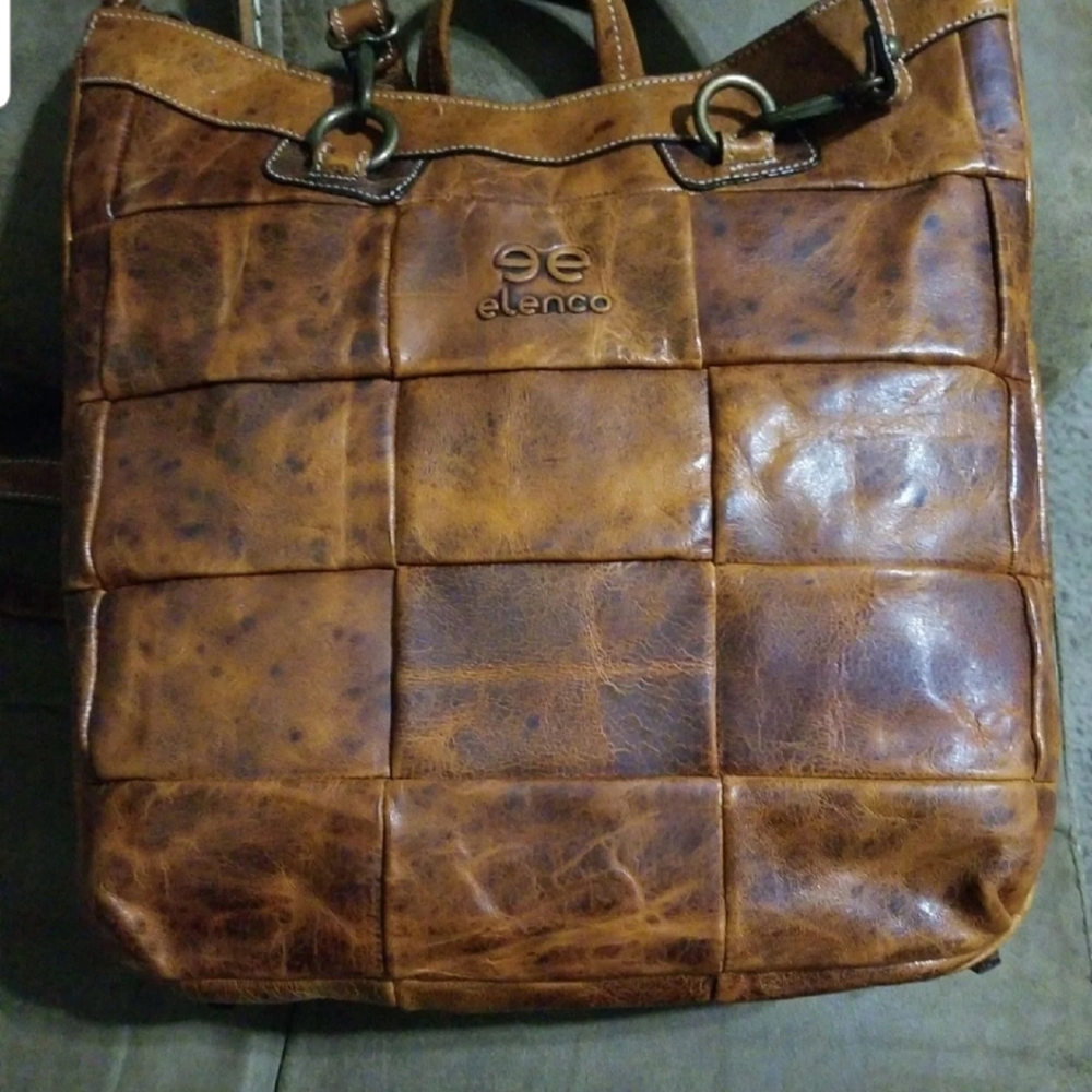 Leather backpack purse